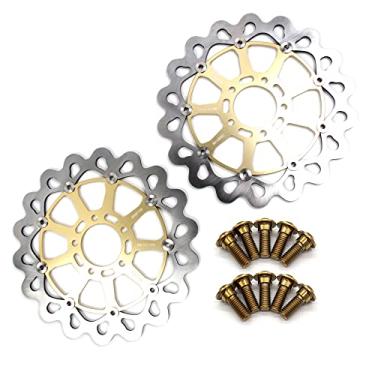 Imagem de Discos de freio dianteiro Arashi Rotores com parafusos de montagem para Suzuki Hayabusa GSX1300R 1999-2007, GSXR 600 97-03, GSXR 750 96-03, GSXR 1000 01-02, TL1000R 98-03, TL1000S 97--01, GSX. 1400 02