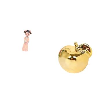 Imagem de Fenteer Estatueta de Cerâmica Tradicional Chinesa em Resina E Frutas, Ornamento em Miniatura para Quarto, Escritório, Fazenda, Varandas, Restaurantes, Anivers