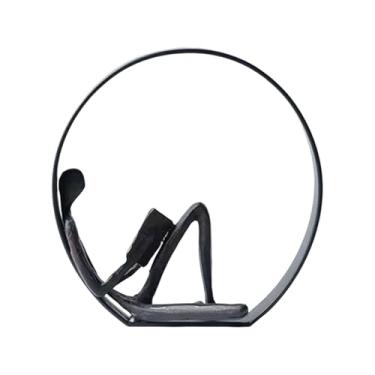 Imagem de FLCPJGV Estatueta de leitura, escultura decorativa, moderna, estátua de leitor, ornamento de mesa para escritório, quarto, armário, decoração de casa