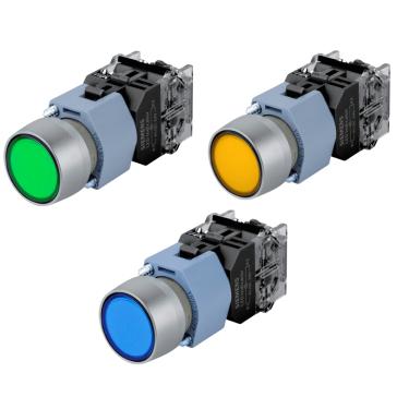 Imagem de Botão Comando Sinalizado Completo 24Vca/cc 3SB7 – Siemens | Verde 1NA Cód. 3SB7133-0DB40-1BA0