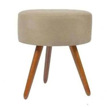 Imagem de Puff Redondo Pés Palito Bege - SMF DECOR