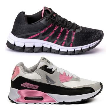 Imagem de Tenis Feminino Kit 02 Pares Olim Academia Caminhada Barato - Oldsen, P