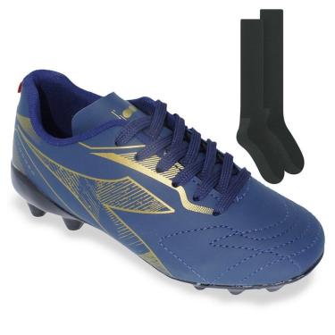 Imagem de Kit Chuteira Campo Diadora Torneo Infantil + Meião