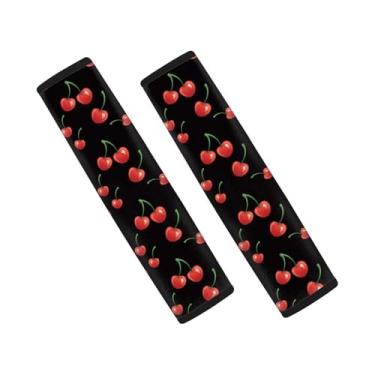 Imagem de Horeset Capa de cinto de segurança automática Cherry Soft 2 peças almofada de ombro para cinto de segurança, ombreiras confortáveis para adultos e crianças