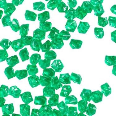 Imagem de Bairdish Cubos de gelo falsos de 500 g, pedras transparentes, diamantes de acrílico artificiais, enchimentos de vasos para centros de mesa, enchimentos de tigelas decorativas de Natal, decorações de