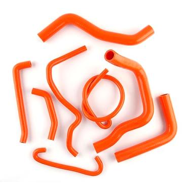 Imagem de XAJINGSU Kit de mangueira de refrigeração do radiador de silicone para motocicleta compatível com 2006-2010 SUZUKI GSXR 600 750 K7 K8 K9 8 peças 11 cores (laranja)