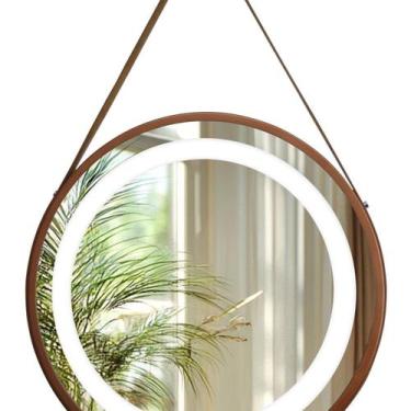 Imagem de Espelho Redondo Iluminado 50cm Cobre com Alça Touch 2 Led Adnet Reduna