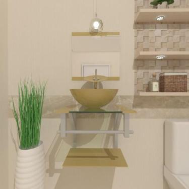 Imagem de Gabinete de Vidro 40cm para banheiro Croácia  - EKASA, Champanhe