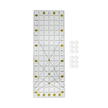 Imagem de KiBcsLic Régua de quilting Régua de costura Cortes retos com trilho e guia Ferramenta de quilting DIY Modelo de artesanato para designers de vestuário