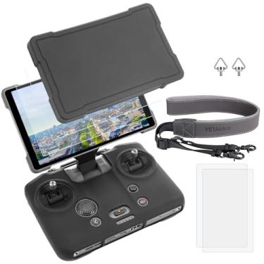 Imagem de Capa de silicone para controle remoto DJI Mavic 4 RC Pro 2 / protetor de tela de controle e alça de pescoço de poliuretano ajustável e acessórios de parafuso de cordão padrão (cordão + filme temperado