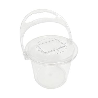 Imagem de oshhni Balde transparente de fácil movimentação para armazenamento de água, com capacidade de 13,5 litros e alça, ideal para banho, limpeza de pisos, lavagem