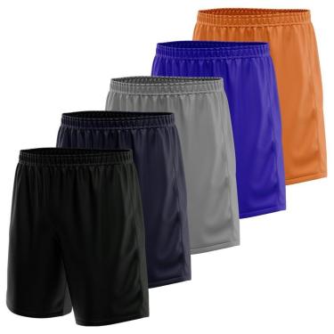 Imagem de Kit 5 Calção Short Futebol Basquete Vôlei Bermuda Dry Treino Academia-Masculino