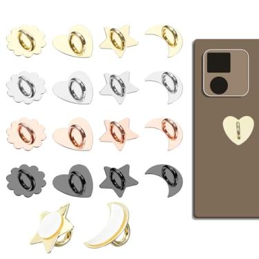 Imagem de 16 peças de suporte de anel para celular, pingente de telefone, gancho adesivo para smartphone, anel de dedo aderente, alça de metal para celular, capa de tablet, acessórios DIY