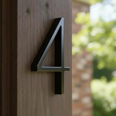 Imagem de Números de casa em liga metálica de 12 cm para fora, número de endereço preto para caixa de correio de porta da frente para apartamentos, escritório, hotel
