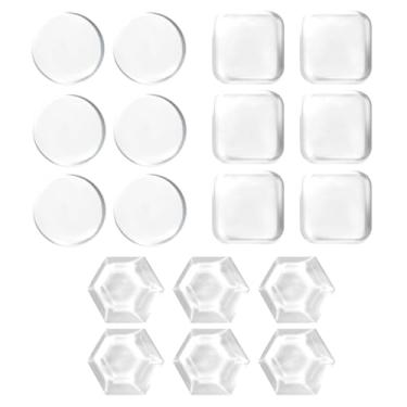 Imagem de Conjunto de 18 peças de batente de porta autoadesivo transparente, protetor de parede para maçanetas, escudos transparentes espessos macios, para-choques de porta para paredes com adesivo traseiro