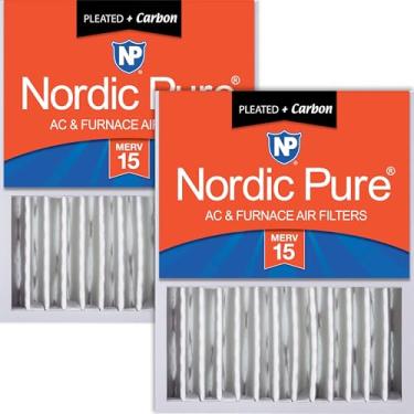 Imagem de Nordic Pure 16 x 20 x 5 (tamanho real: 15 7/8 x 19 5/8 x 4 3/8) Filtros de ar de substituição Honeywell Merv 15 Plus Carbon pacote com 2