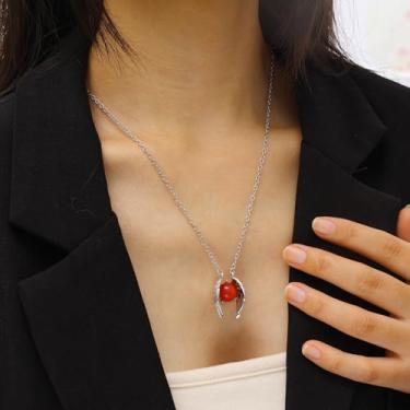 Imagem de Colar de cristal com asas de anjo para homens e mulheres, colar com pingente vintage, unissex, joia gótica, presente, corrente de aço, 29*2*2cm, Metal, Sem Pedra Preciosa