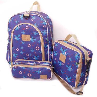 Imagem de Kit Mochila Escolar Infantil Completo Menina Menino Bolsa