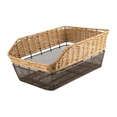 Imagem de IEUDNS Cesta de bicicleta traseira, cesto de transporte, organizador universal, bagageiro de bicicleta, caixa de armazenamento para acampamento, meninos e, Marrom