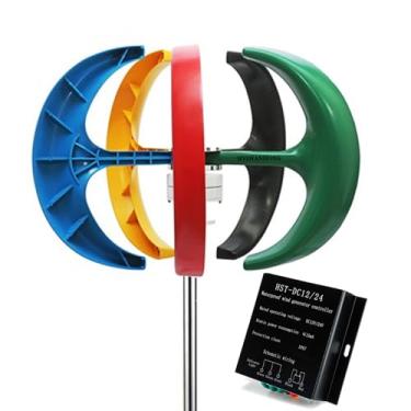 Imagem de 24v,HENGJINGTR Gerador de Turbina Eólica de Eixo Vertical 14000W Sem Ruído, Turbina Eólica de Suspensão Magnética 220V com Controlador MPPT para Suplementação Energética Residencial