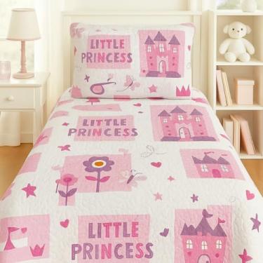 Imagem de Kit Colcha Cobre Leito Infantil Menino Menina Solteiro 2 peças (Princesa)