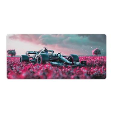 Imagem de HouLaiZhe JDM Tapete de mouse grande para jogos F1 carro de corrida entre flores tapete de mesa base de borracha antiderrapante acessórios de computador laptop suprimentos bloco de escrita para