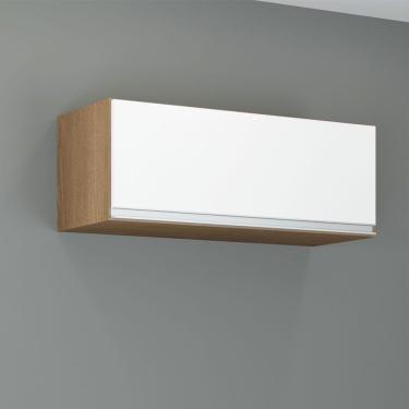 Imagem de Armário Aéreo Basculante Sabrina 80x30cm Mdp Menu Móveis Branco Avelã