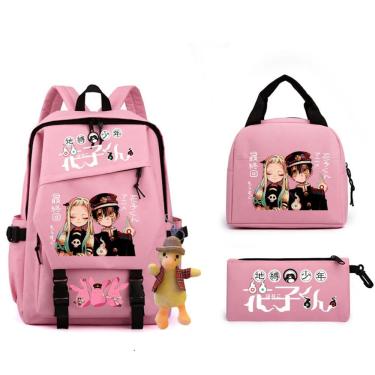 Imagem de Conjunto de mochilas Toiletbounds Hanakokunss Pink Anime 3 unidades