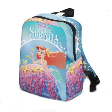 Imagem de Mochila Mermaids Princess para crianças escolares de algodão e poliéster