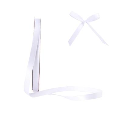 Imagem de HYSSINOWRAP Fita de cetim decorativa para embrulho de presente, 2,5 cm de largura, várias cores disponíveis (111-branco, 3/20.3 cm)