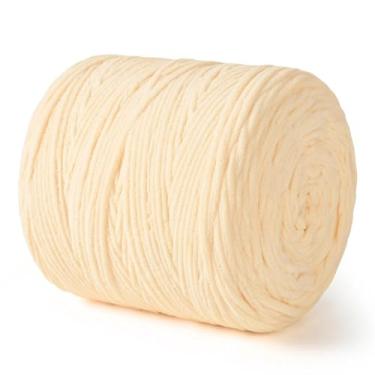 Imagem de Fio de chenille grosso para crochê, macio, grosso, fofo, volumoso, para tricô à mão, cobertores amigurumi, almofada, decoração de casa, artesanato DIY (amarelo claro, 500 jardas)