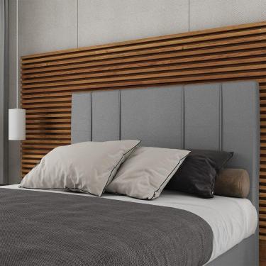 Imagem de Cabeceira Estofada Casal 140 Cm Venus Corino Skybox Cinza