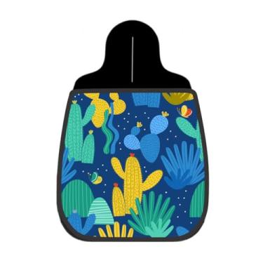 Imagem de Lixeira De Carro Organizador Cactos Coloridos Abstratos Fundo Marinho