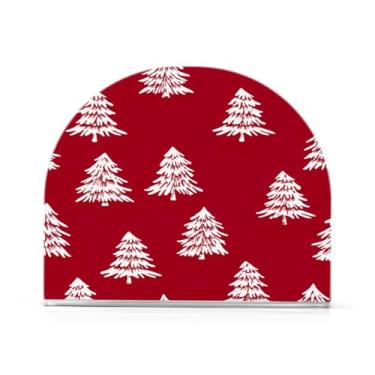 Imagem de Qilmy Bonito suporte de guardanapo de acrílico para árvore de Natal, porta-guardanapos para mesas cozinha restaurante decoração de casa, suporte decorativo moderno para guardanapos de coquetel de