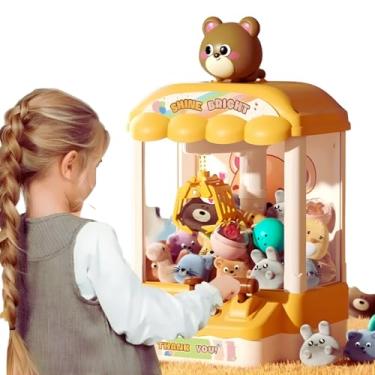 Imagem de Mini Máquina de Pegar Ursinhos Infantil, Estilo Arcade com Garra, Temporizador 60 Segundos, USB-C ou Pilhas AA, A Partir de 3 Anos, Urso (Bege)
