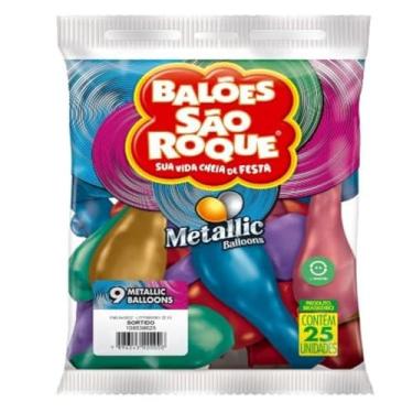 Imagem de Kit 2X Balão São Roque 11 Metallic c/25 Unidades