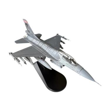 Imagem de Esquirla Miniatura de avião F-16C em escala 1/72, brinquedo educativo para crianças, modelo realista de caça para decoração de mesa, escritório ou prateleira.