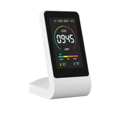 Imagem de Dioche Monitor de Qualidade do Ar Detector de CO2 Medidor de Temperatura e Umidade Alta Precisão Detector Portátil de Qualidade do Ar Interno Externo para Escritório Doméstico Escola