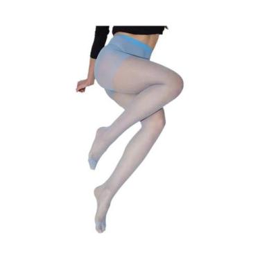 Imagem de Meia-calça Feminina Transparente Brilhante Com Glitter, Fina, 15 Denie