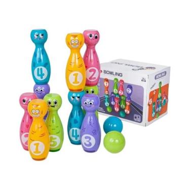 Imagem de Conjunto De Boliche Infantil Com Expressões Divertidas Em Cartoon, Imp