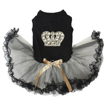 Imagem de Petitebella Vestido para cachorrinho Gems Crown (preto/dourado e preto, PP)