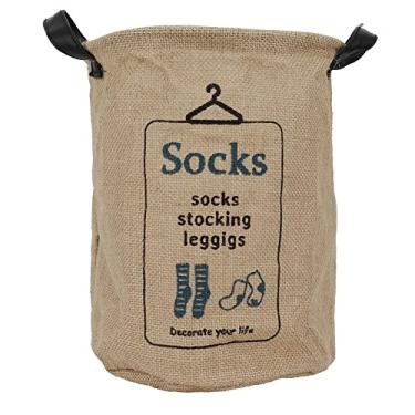 Imagem de CUOFYUNL Cesto de roupa suja dobrável Caixa de armazenamento de brinquedos Caixas de roupas diversas Organizador de casa (MEIAS)