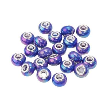 Imagem de Contas De Cerâmica De Resina Com Furo Grande, 20 Peças, Redondas, Banh