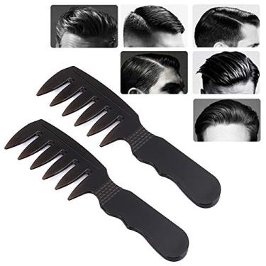 Imagem de Cryfokt Pente Profissional Masculino, Dentes Largos para Cabeça de óleo, Conjunto de 2 Peças para Uso Em Viagens ou Salão de Beleza