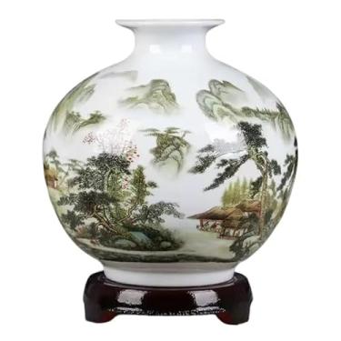 Imagem de Vaso decorativo de cerâmica, feito à mão, moderno, simples, para decoração de flores secas, arte, casa, casa, sala de estar, quarto, escritório, mesa, decoração de casa