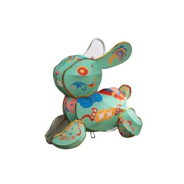 Imagem de Lanterna decorativa de seda de coelho 3D ornamento de festival de outono fofo coelho portátil lanterna luminosa para festival Mooncake Ano Novo decoração de feriado Natal casamento