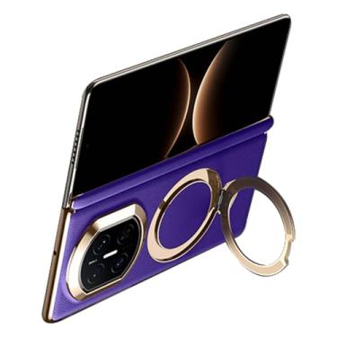 Imagem de LYJSMGZ Capa de suporte para Huawei Mate X7, capa magnética ultrafina à prova de choque de corpo central central suporta capa de carregamento sem fio, roxa, Mate X7