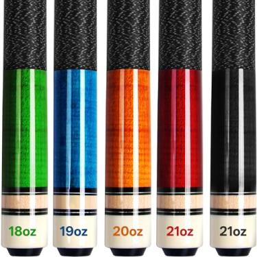 Imagem de AKLOT Tacos de sinuca, conjunto de 5 bastões de taco de sinuca de 147 cm de madeira de bordo canadense para jogadores profissionais de bilhar