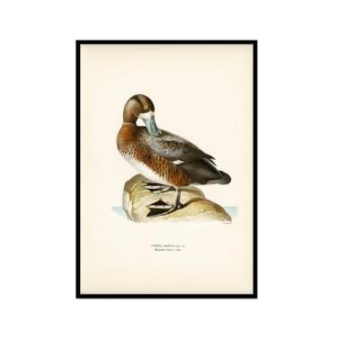 Imagem de Impressão de pato vintage rústico Pato Pato Pato Lago pôster de arte de parede retrô natureza pintura em tela imagens decoração de quarto de fazenda (SKU16,20.3x30.5 cm = (20x30cm), moldura preta para