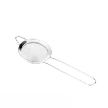Imagem de Peneira de farinha de malha fina de aço inoxidável de 5,5 cm, ferramenta de cozimento de cozinha prata